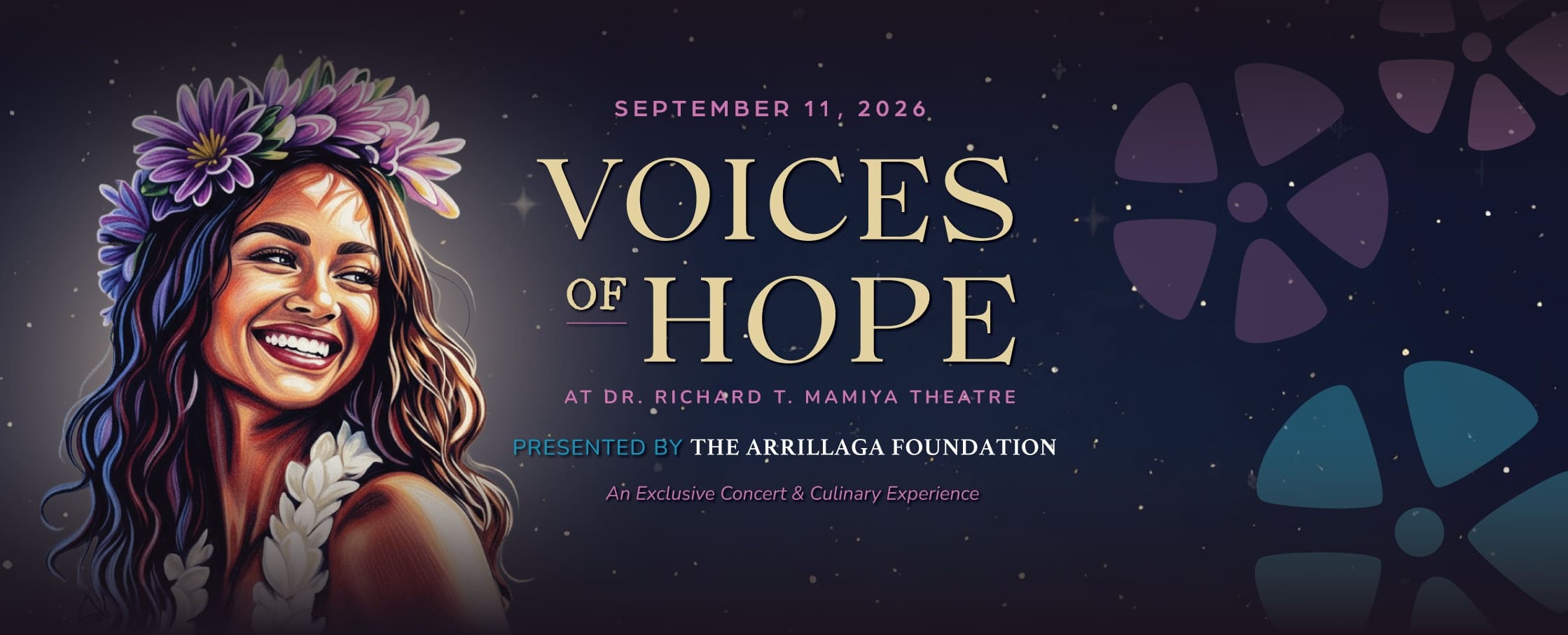 Voices of Hope — September 11, 2026 at Dr. Richard T. Mamiya Theatre, presented by The Arrillaga Foundation